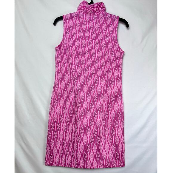 Tyler Boe Women's Size XS Pink/White Sleeveless Diamond Print Shift Dress - Picture 7 of 8